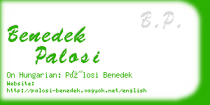 benedek palosi business card